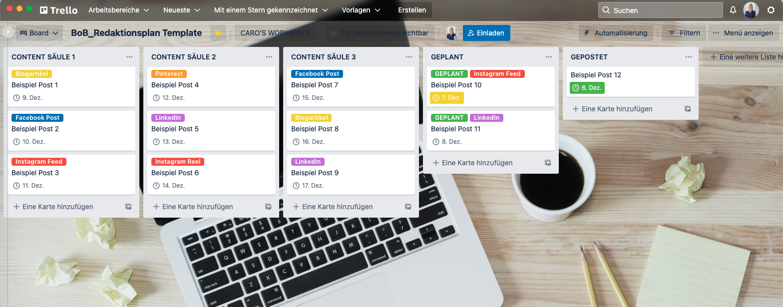 Bekannt ohne Budget | Trello als Redaktionsplan nutzen 1